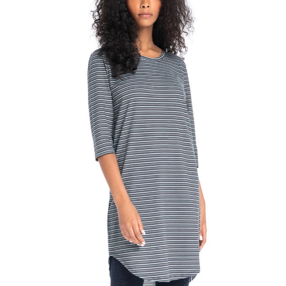 Synergy Organic Clothing - Camden Dress - Black and White Stripe - Size XL - NWT